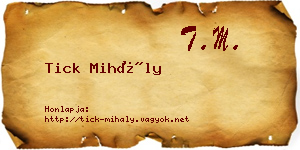 Tick Mihály névjegykártya